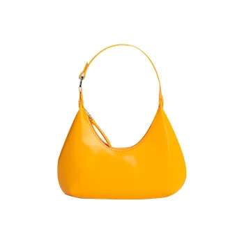 By Far Baby Amber Patent Leather Shoulder Bag Baguette Bag Dumpling Bag Hobo Bag Handbag Shoulder Bag Women's Yellow