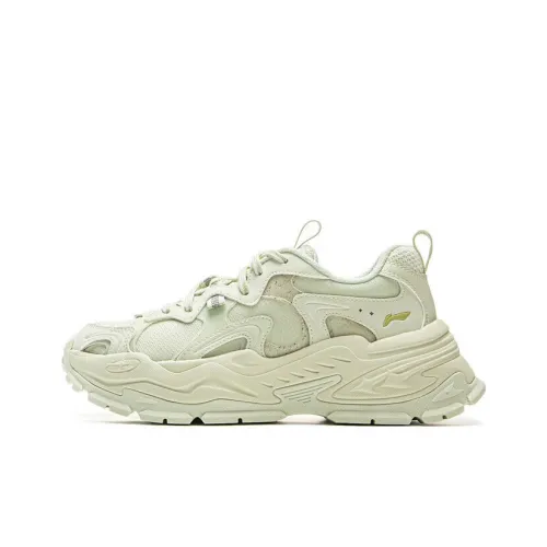 DISHINIWANJUZONGDONGYUAN x LiNing Starlight Anti Slip Wear Resistant Low Top Casual Shoes Women's Light Green