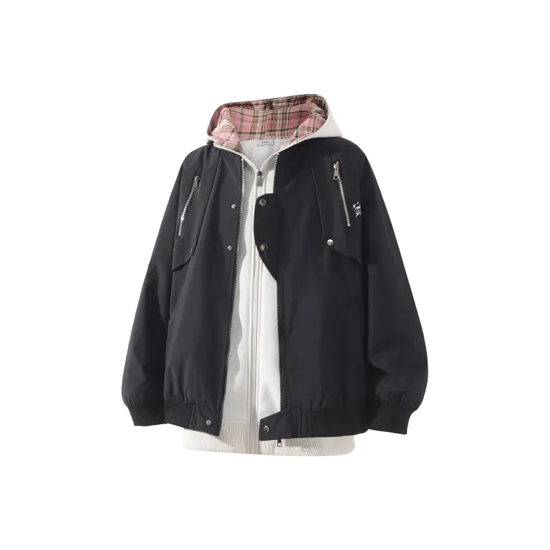 TITH Jackets Coats Unisex Burgundy-2