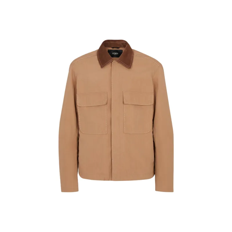 FENDI Contrast collar Shirt Jacket-0