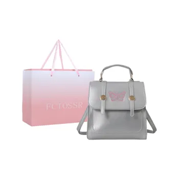 FCTOSSR PU Carry Backpack Women's Black White Silver