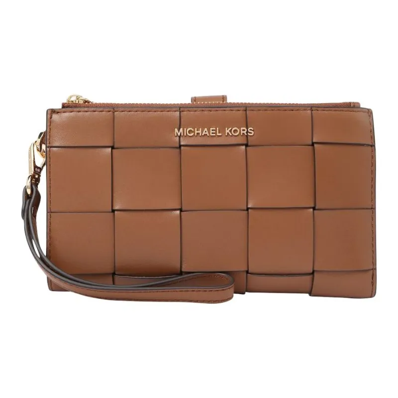MICHAEL KORS Adele Leather Wrist Bag Wallet Women's Brown-1