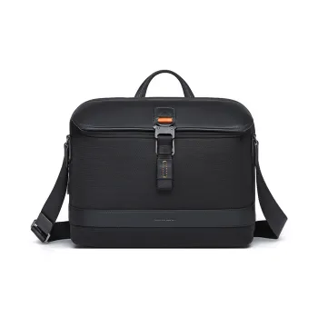 CROSSGEAR Top Grain Cow Leather One Shoulder Handbag Unisex Black