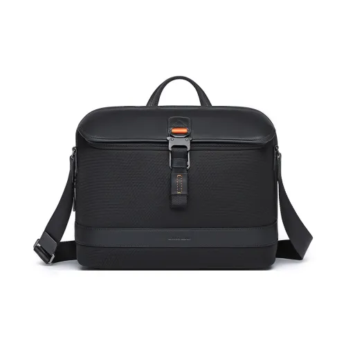 CROSSGEAR Top Grain Cow Leather One Shoulder Handbag Unisex Black