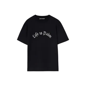 PALM ANGELS Life Is Palm Fitted T Shirt