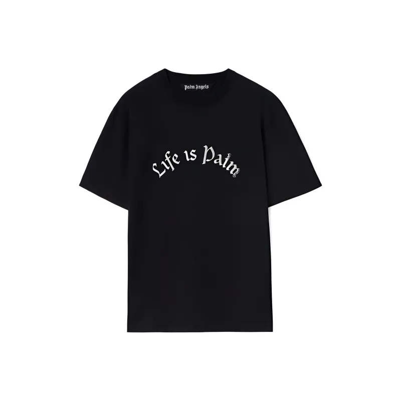 PALM ANGELS Life Is Palm Fitted T Shirt-0