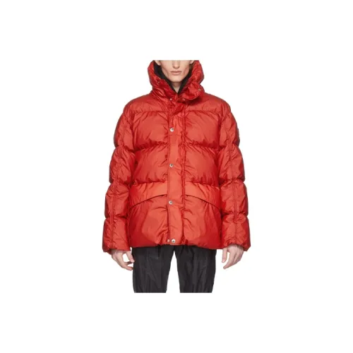 Moncler Solid Color Hooded Loose Fit Down Jacket Men's Red