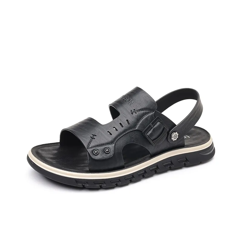 PT'SON Beach Sandals Men's Black-1
