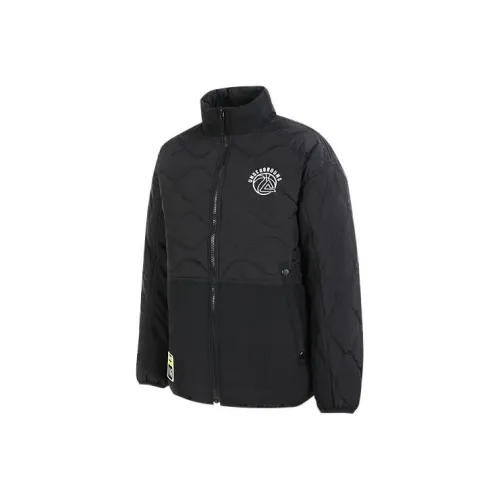 PEAK Solid Color Stand Collar Fitted Thickened Mid Length Down Jacket Men's Black