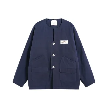 TIKIMOMOKA Solid Color Crew Neck Loose Fit Puffer Jacket Unisex