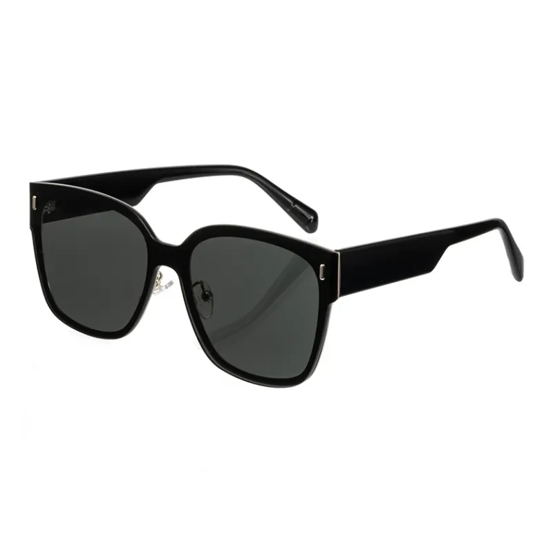 VIRDEN AERMAN TR/Memory Plastic Metal Square Sunglasses Unisex Black-0