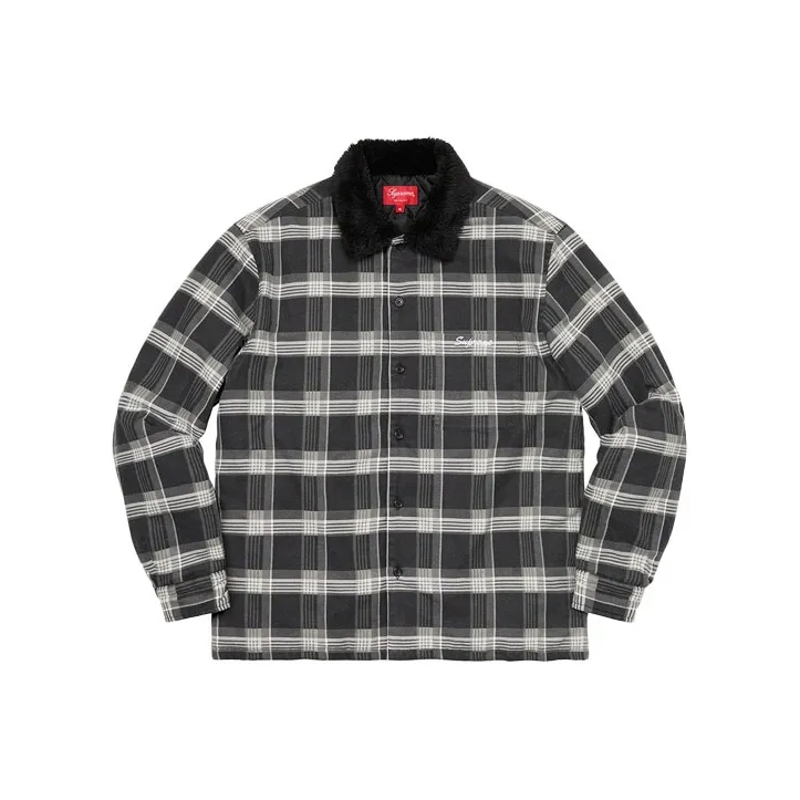 Supreme Faux Fur Collar Flannel Shirt-0