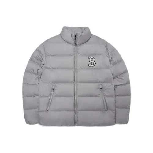 MLB Boston Team Down Jackets Men Silver