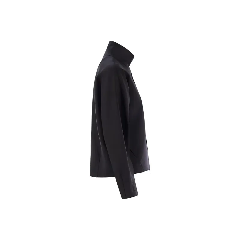 MaxMara Plava Zip Up High Neck Jacket-2