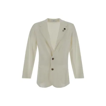 LARDINI Brooch detail Wool Blazer