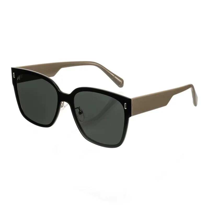 VIRDEN AERMAN TR/Memory Plastic Metal Square Sunglasses Unisex Black-2