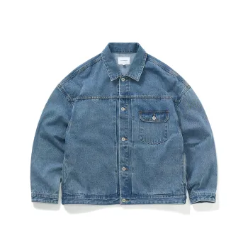 714STREET Denim Jacket Unisex Light Blue