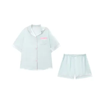 GUKOO x Disney Pajama Set Women's Light Aqua Green