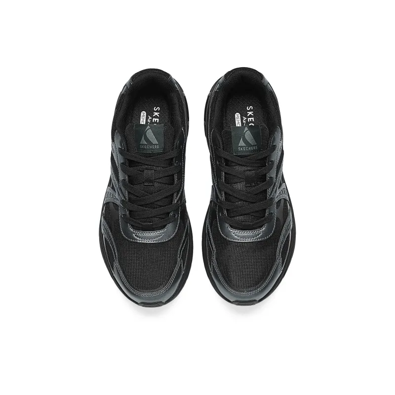 Skechers Breathable Low-Top Running Shoes Men's Black-2