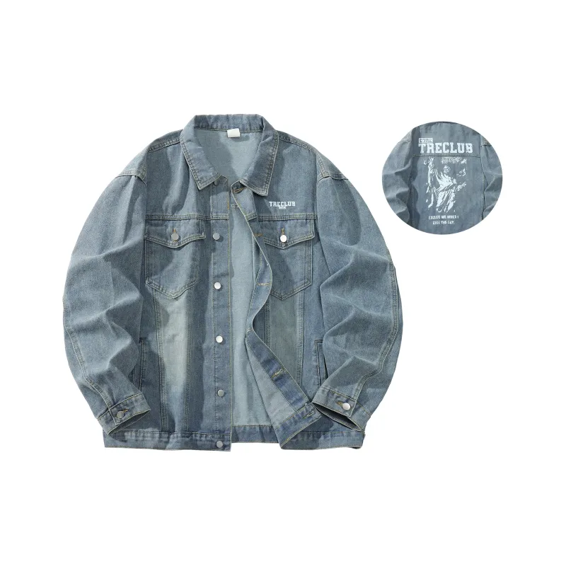 Tre Club Denim Jacket Unisex Washed Yellow Mud-2