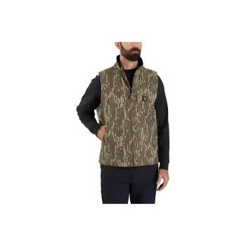 Carhartt 106099 RUGGED FLEX® DUCK SHERPA-LINED CAMO MOCK-NECK VEST Vest LOOSE FIT Men's Camo/Camouflage