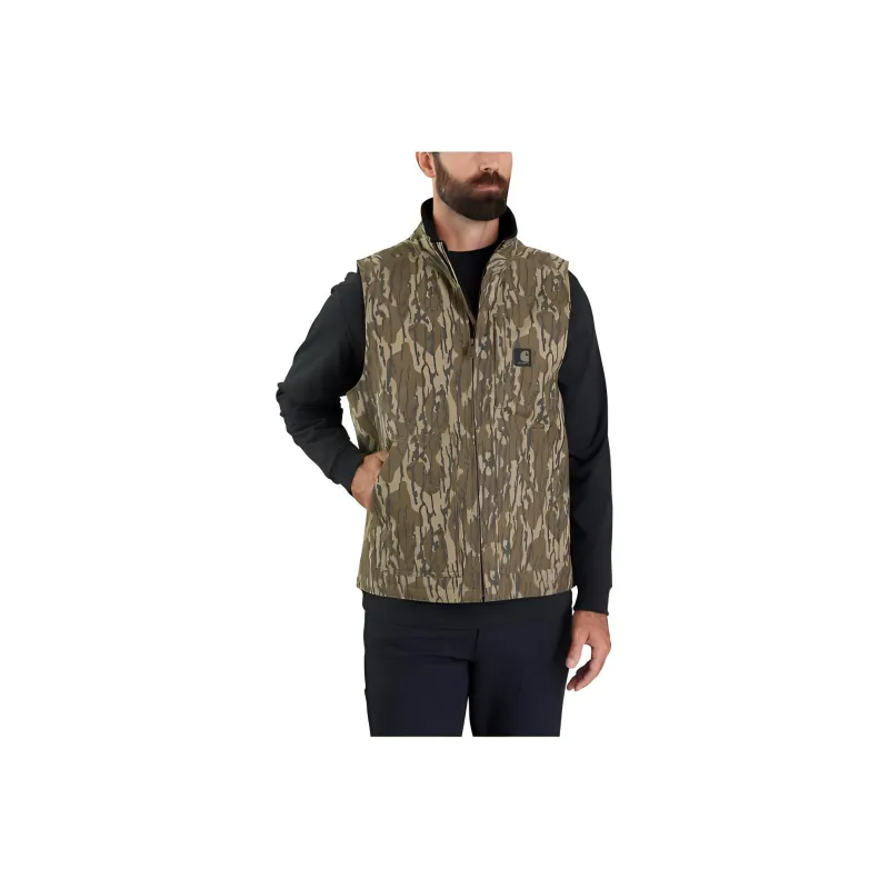 Carhartt 106099 RUGGED FLEX® DUCK SHERPA-LINED CAMO MOCK-NECK VEST Vest LOOSE FIT Men's Camo/Camouflage-0