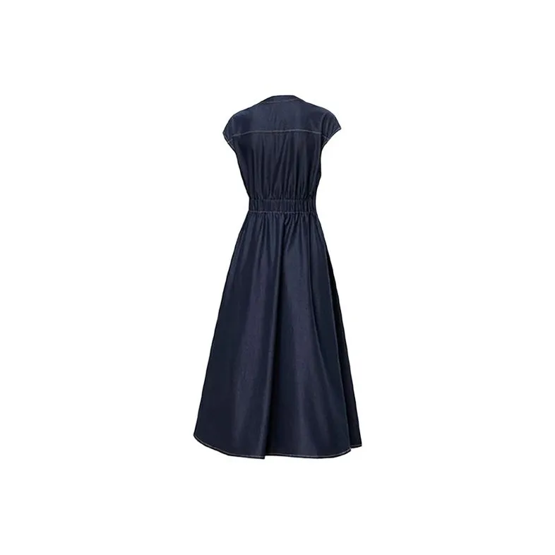 HUINIAN Short Sleeved Dress Women's Blue-1