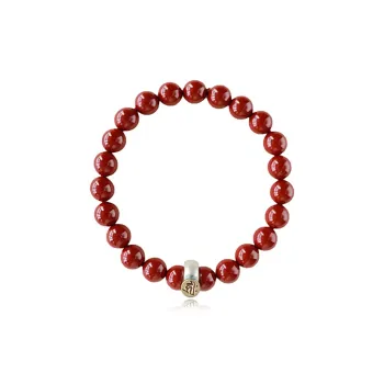 Fuxin Reconstructed Cinnabar Bracelets Unisex