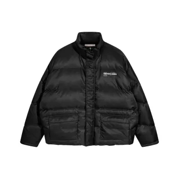 PCMY x Genesiszero Solid Color Stand Collar Loose Fit Thickened Puffer Jacket Unisex