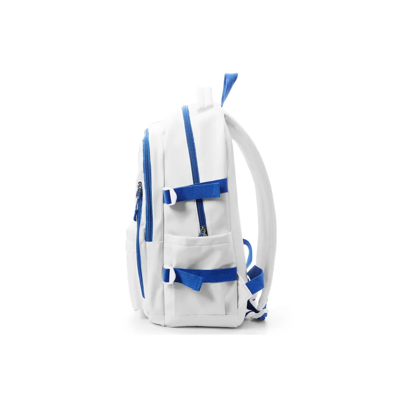 KEYSTREET Fabric Backpack Unisex Burgundy/White & Blue/Green/Blue-8