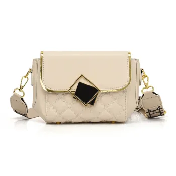 Dusen Kangaroo PU Shoulder Bag Women's Black/White