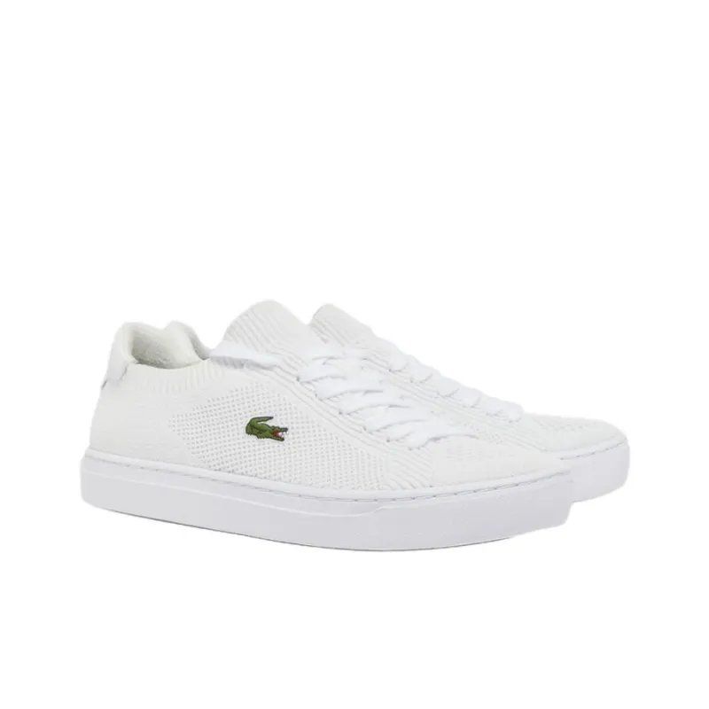 LACOSTE La Piquee 2.0 Abrasion Resistant Slip Resistant Low Top Skateboard Shoes Women's White-1