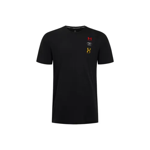 Under Armour T Shirt Men's Black/White/Campus Gold