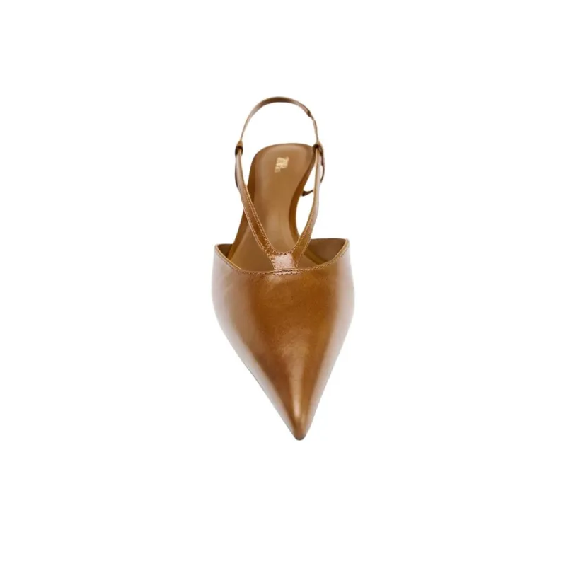 ZARA Slim Heel High Heels 5cm Women's Brown-2