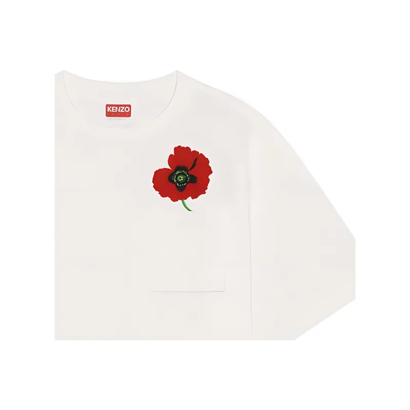 KENZO Poppy By Nigo Women's Oversized Pocket T Shirt Off White-2