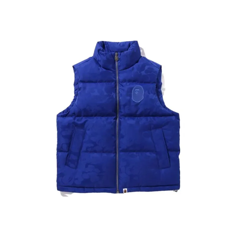 A BATHING APE Tonal Solid Camo Puffer Down Vest Men's-7