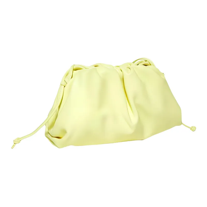 Bottega Veneta POUCH Cloud Bag Cow Leather One Shoulder Crossbody Clutch Mini Women's Light Yellow-1