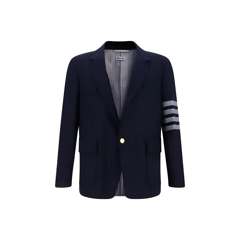 THOM BROWNE Single Breasted Striped Tailored Blazer-0