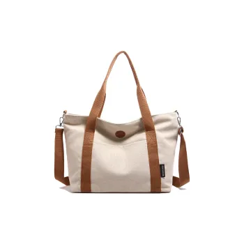 GOBLIN SHARKS 1759 Canvas Bag, Shoulder Bag Medium Size Unisex White/Khaki/Green/Dark Gray