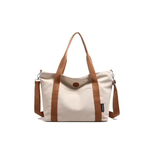 GOBLIN SHARKS 1759 Canvas Bag, Shoulder Bag Medium Size Unisex White/Khaki/Green/Dark Gray