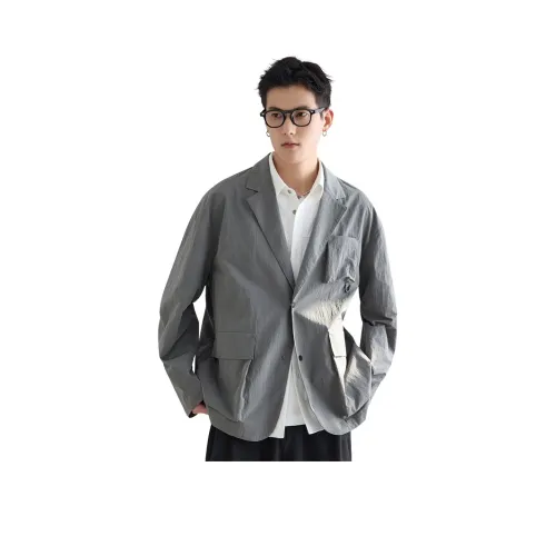 A.B.X 컬러 블록 포 단추 아니오 안감 캐주얼 루즈핏 스몰 비즈니스 수트 남성