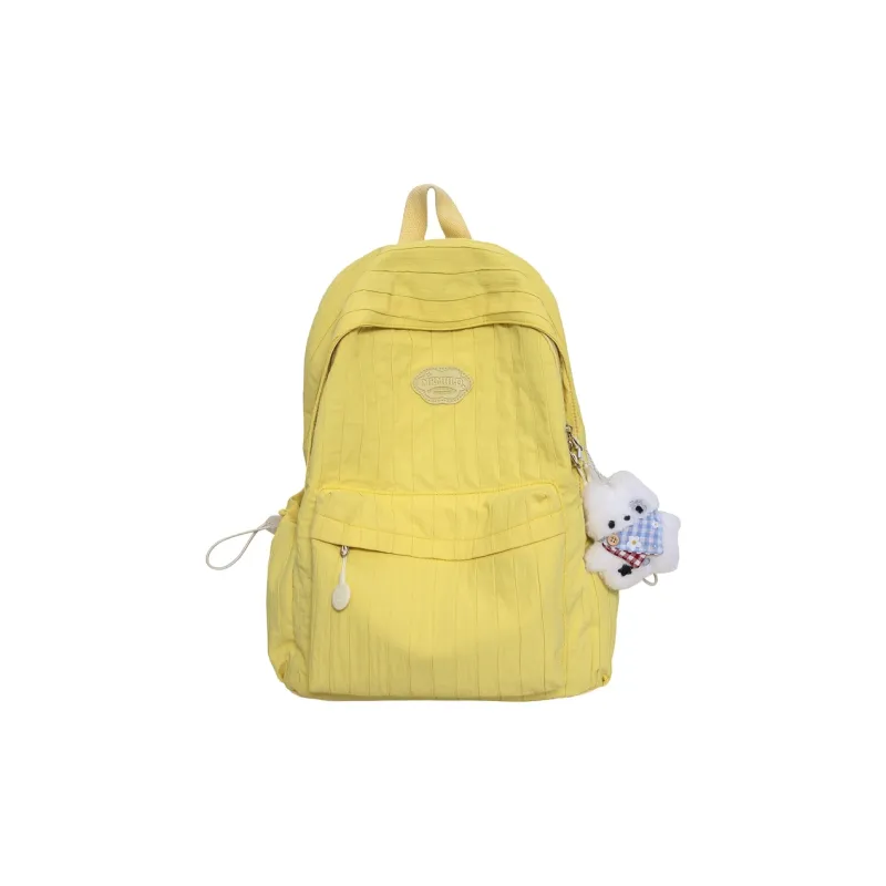 BUBM Nylon Backpack Unisex Black/Ecru/Yellow/Pink/Violet-24