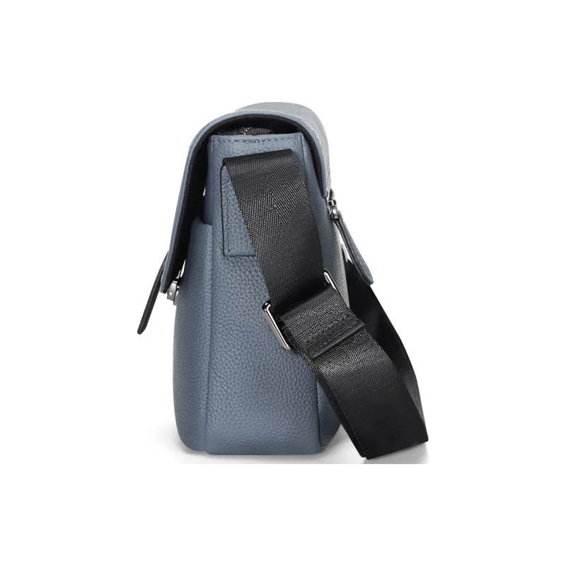 CROSSGEAR Top Grain Cow Leather Crossbody Bag, Shoulder Bag Unisex Blue-3