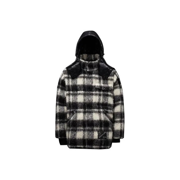 MONCLER GENIUS x Fragment Down Jacket Unisex Black White Plaid-0
