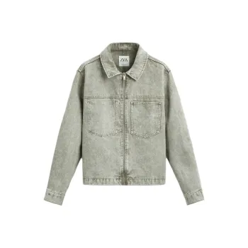 ZARA Denim Jacket Men's Gray Green