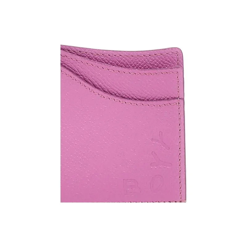 BOYY Calfskin Card Holder, Wallet Women's Purple-4
