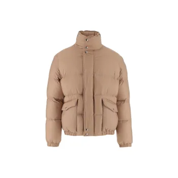 Alexander McQueen Graffiti Printed High Neck Puffer Jacket