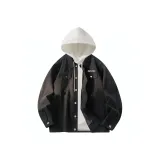 Black Coat+White Sweatshirt