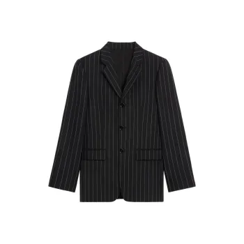 CELINE Carnaby Jacket In Striped Virgin Wool