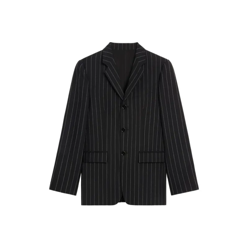 CELINE Carnaby Jacket In Striped Virgin Wool-0